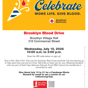 Celebrate More Life. Give Blood. American Red Cross - Wednesday, July 15, 2026 from 10 am to 2 pm